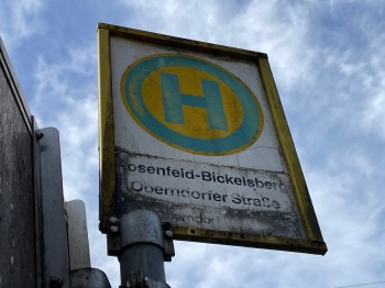 Schild Bushaltestelle Rosenfeld-Bickelsberg, Oberndorfer Straße