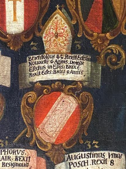 Wappen auf der Wappentafel der Pröpste im Klosters Neustift 