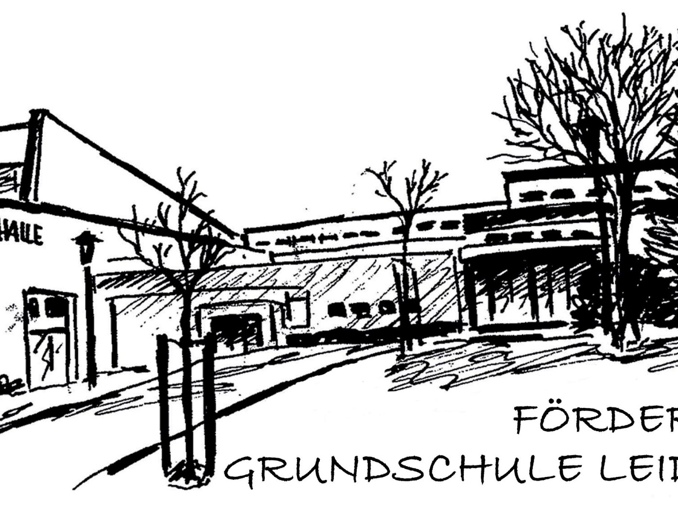 Logo Förderverein der Grundschule Leidringen e.V. Logo Förderverein der Grundschule Leidringen e.V., gezeichnetes Bild der Grundschule Leidringen mit Bäumen im Vordergrund