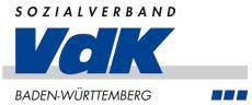 Logo Sozialverband VdK Baden-Württemberg, Ortsverband Gruol/Heiligenzimmern, schwarze Schrift Sozialverband, blaue Schrift VDK darunter schwarze Schrift Baden-Württemberg